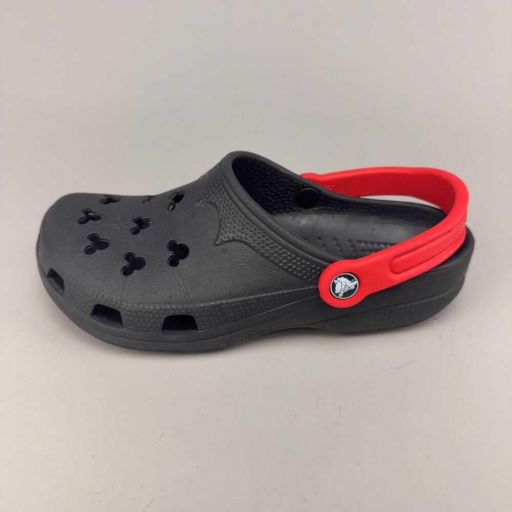 Crocs Disney Mickey Mouse Clog Shoes Womens Size 8.5 Gray Red Comfort Slip On